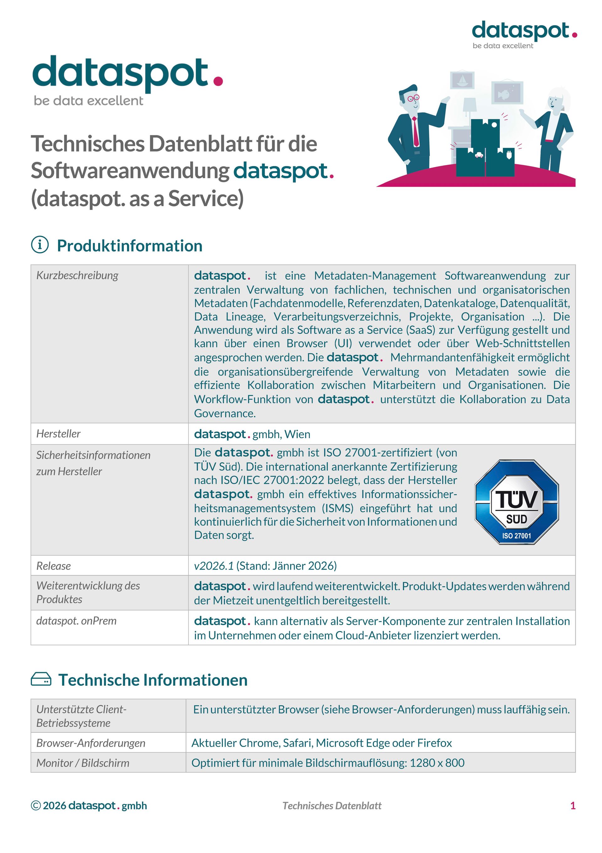 Bild des technischen Datenblatts